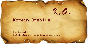 Korein Orsolya névjegykártya